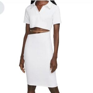 Nike x Jacquemus La Robe Polo White dress gold logo M
